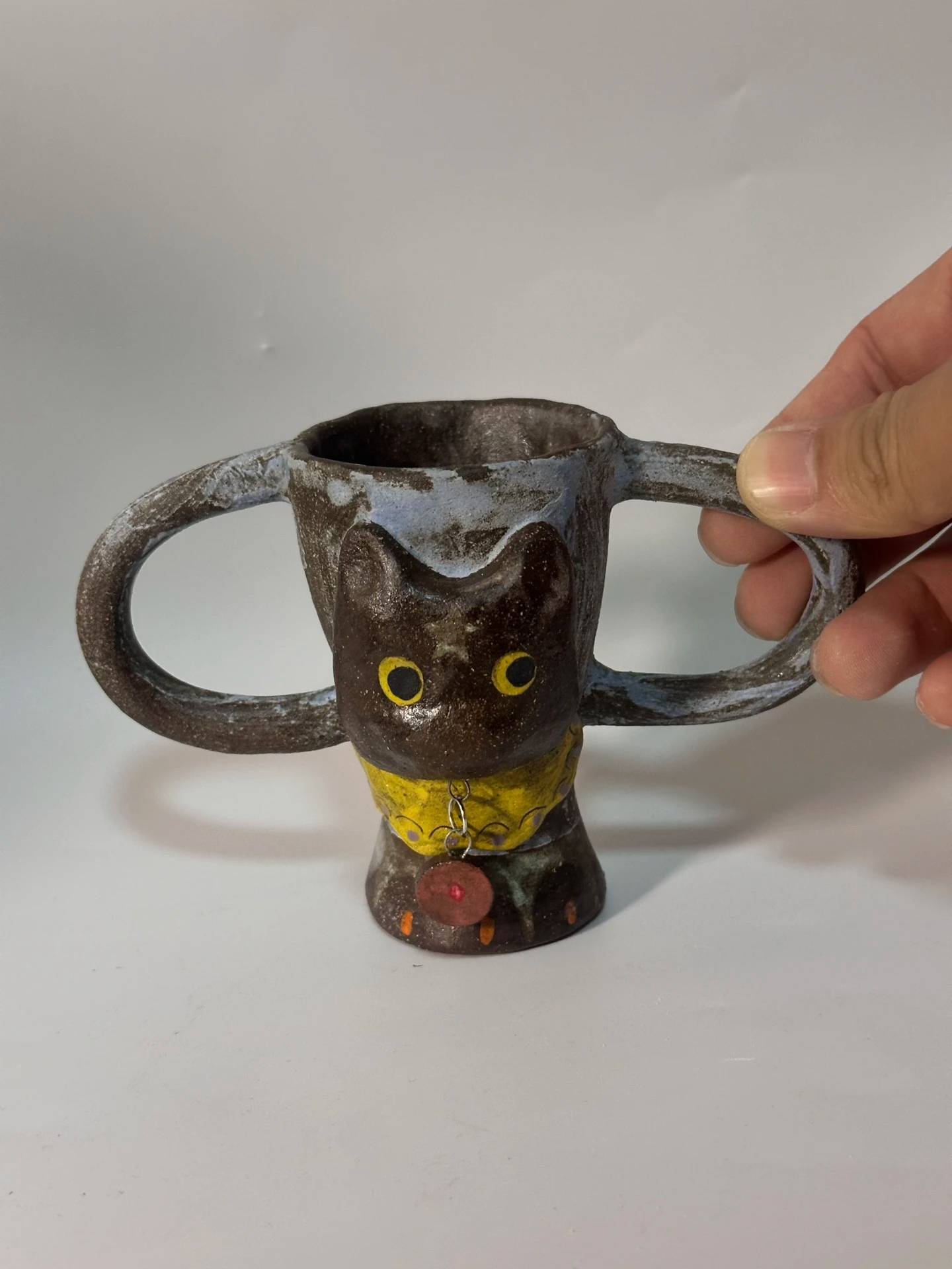 猫咪双把手杯