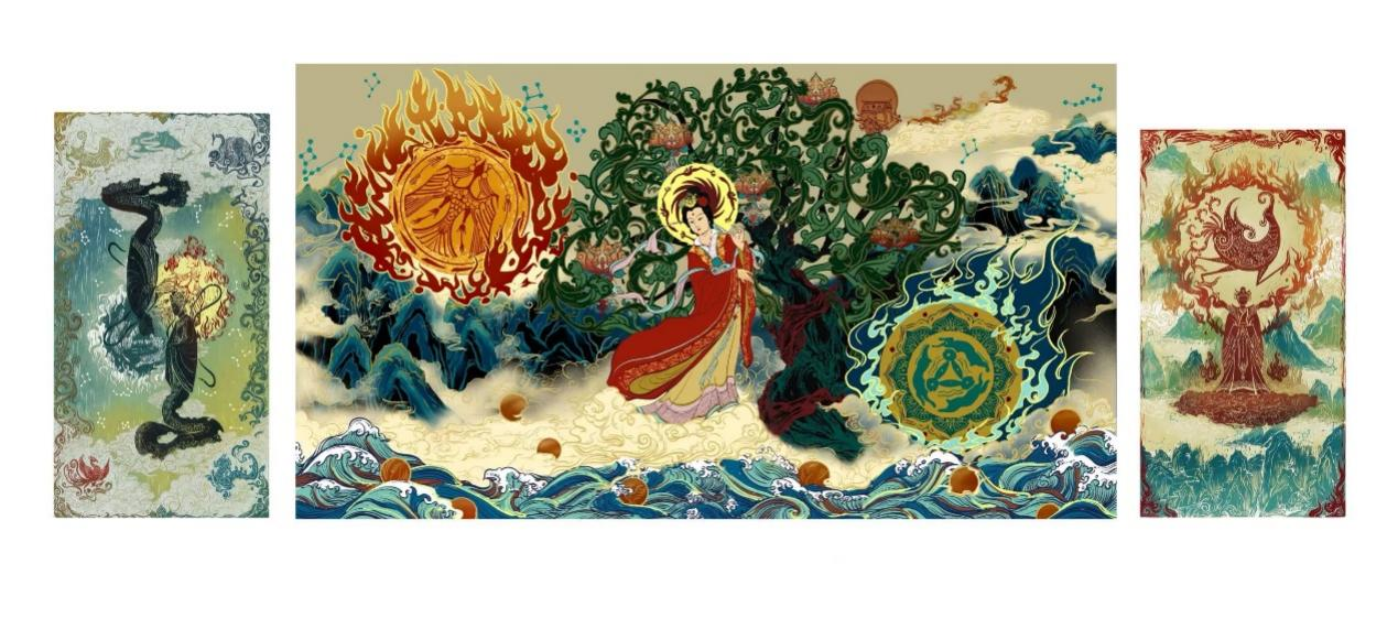 《山海·羲和浣晖 》组画