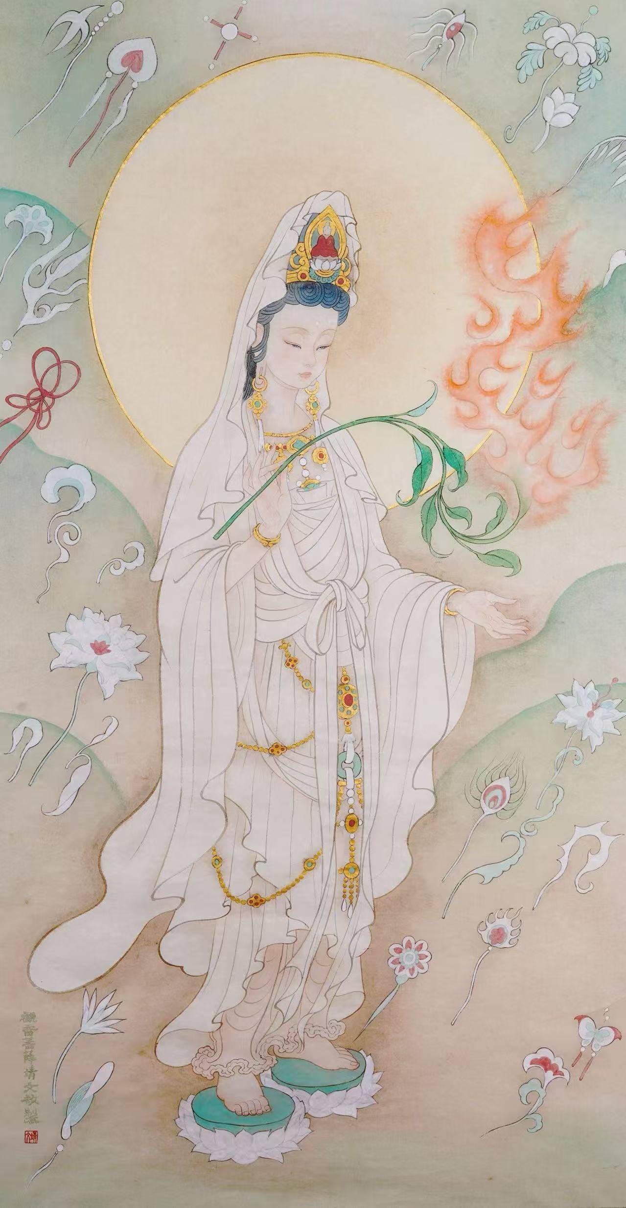 工笔观音